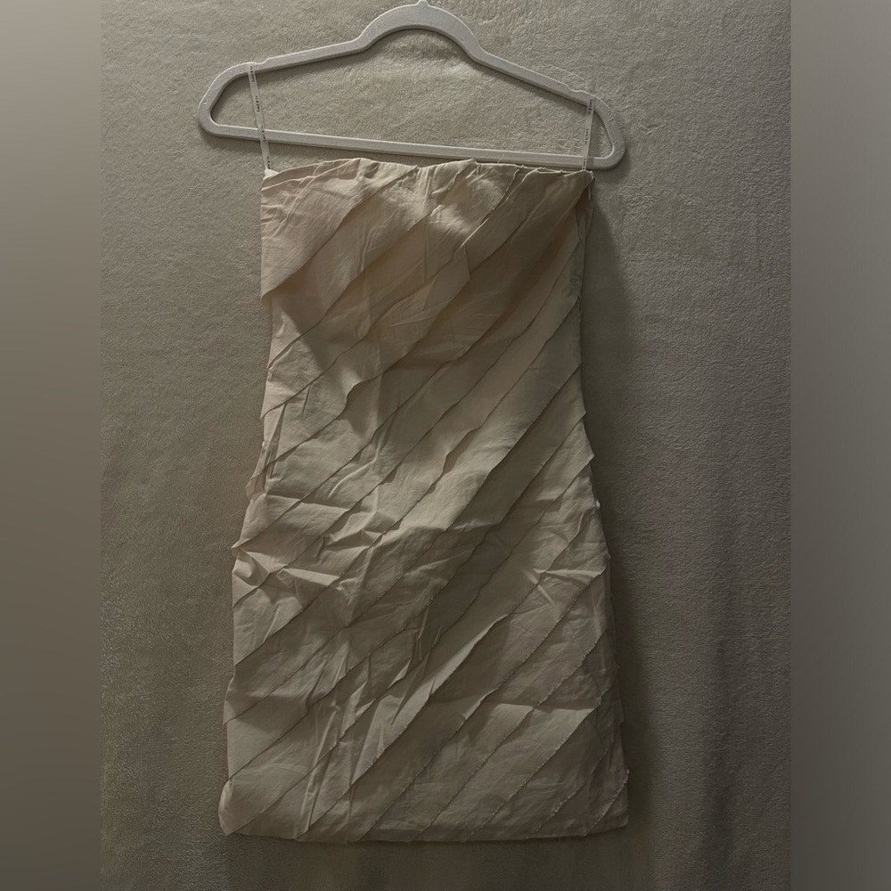 White Ruffled Mini Dress - Picture 3 of 5